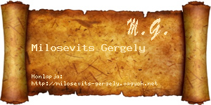 Milosevits Gergely névjegykártya