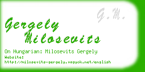 gergely milosevits business card